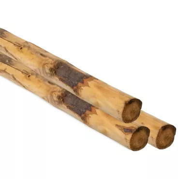 Ronde paal tamme kastanjehout geschild, Ø 10/12 x 250 cm.