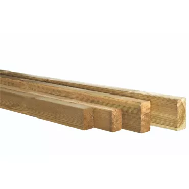 Grenen geschaafde regel 4,4 x 9,5 x 500 cm, groen geïmpregneerd.