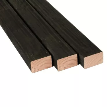 Douglas geschaafde regel gedroogd 4,5 x 7 x 250 cm, zwart