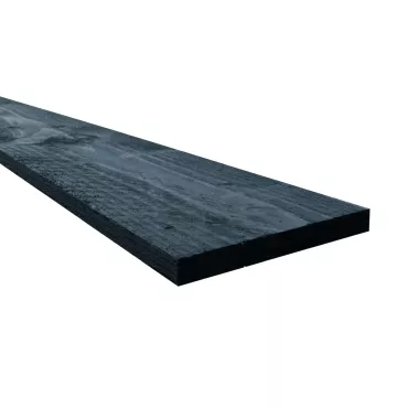 Douglas fijnbezaagde potdekselplank 2,2 x 20 x 500 cm, Zwart gespoten.