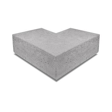 Hoekstuk Traptrede Oud Hollands 40x20cm, 90° buiten Grijs
