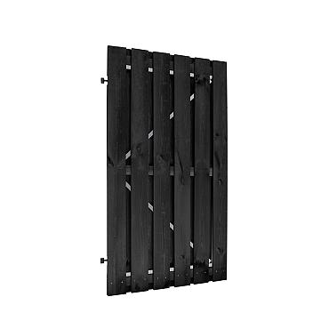 Naaldhout geschaafde plankendeur op verstelbaar zwart stalen frame 100 x 180 cm, recht, zwart gedompeld.