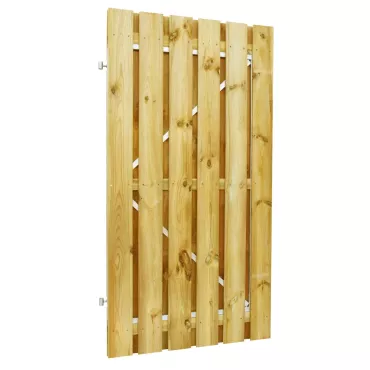 Grenen geschaafde plankendeur op verstelbaar stalen frame 100 x 195 cm, recht, groen geïmpregneerd.
