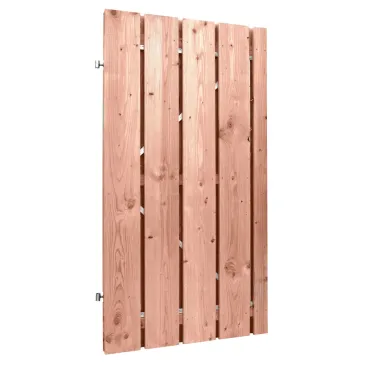 Douglas fijnbezaagde plankendeur op verstelbaar stalen frame, 19 mm, 100 x 195 cm, onbehandeld.