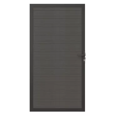 NewTechWood Co-extrusie composiet deur in aluminium frame, horizontaal, 100 x 195 cm, Silver Gray.