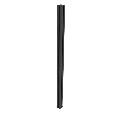 NewTechWood aluminium sleufpaal, met paalkap en paalhouder, 8 x 8 x 190 cm, zwart.