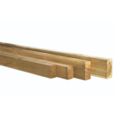 Grenen geschaafde regel 4,4 x 9,5 x 400 cm, groen geïmpregneerd.