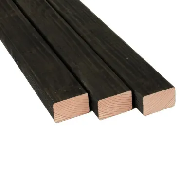 Douglas geschaafde regel gedroogd 4,5 x 7 x 400 cm, zwart.