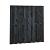 Naaldhout geschaafd plankenscherm 18-planks 15 mm, 180x180 cm, recht, geïmpregneerd en zwart gedompeld