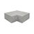 Hoekstuk Traptrede Oud Hollands 37x15cm, 90° buiten Grijs