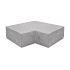 Hoekstuk Traptrede Oud Hollands 40x20cm, 90° binnen Grijs