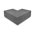 Hoekstuk Traptrede Oud Hollands 40x20cm, 90° buiten Antraciet