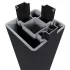NewTechWood aluminium poortpaalset, 2 stuks met paalkap, 8 x 8 x 270 cm, zwart.